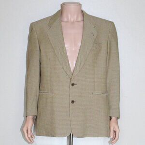 Forall Italy Torallo Viera Tan Gingham Silk Wool Blazer Sport Coat Men's 44